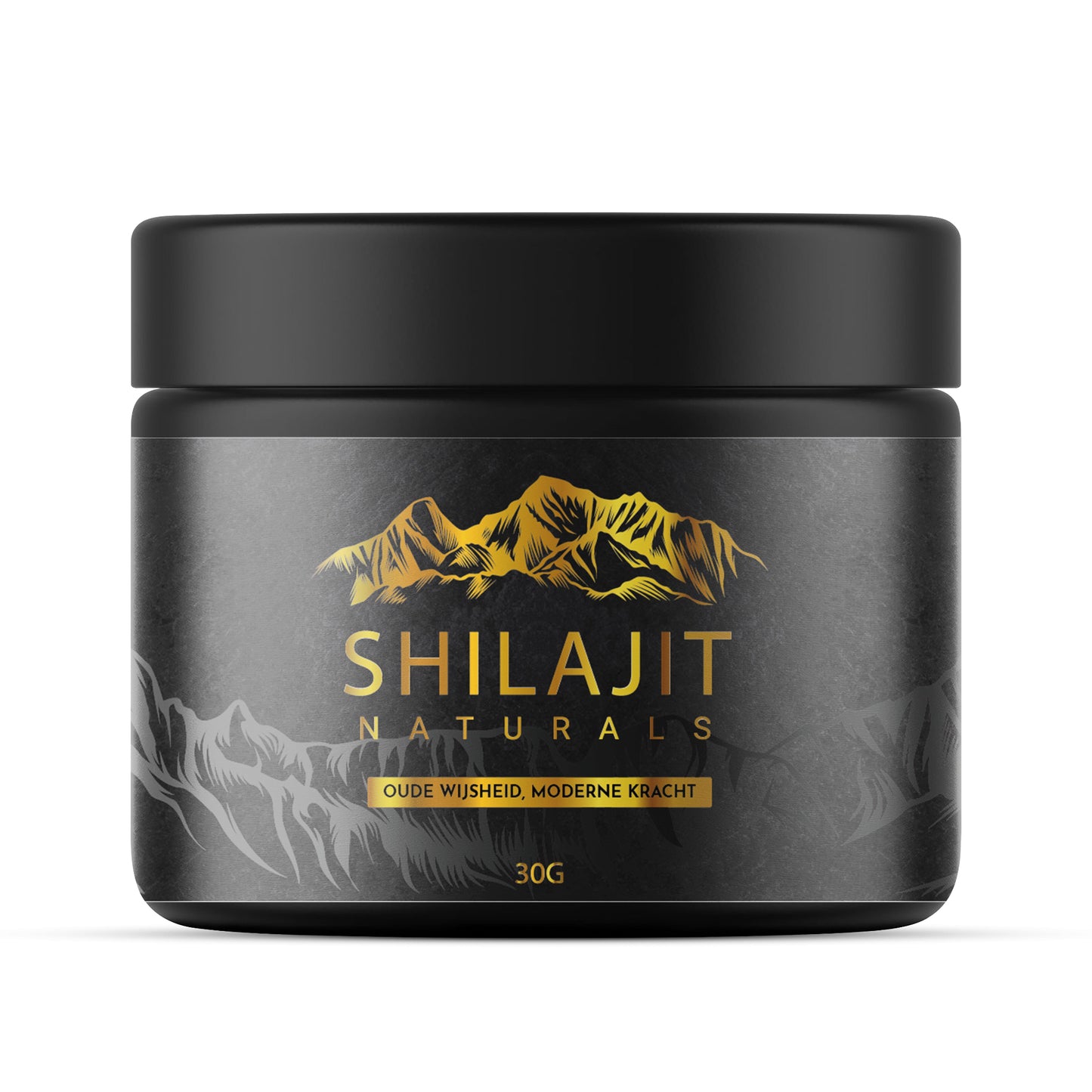 Een zwart potje Shilajit hars 30 gram puur