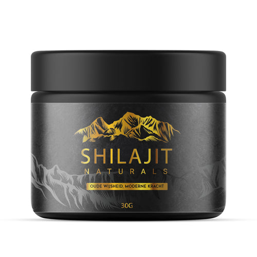 Een zwart potje Shilajit hars 30 gram puur